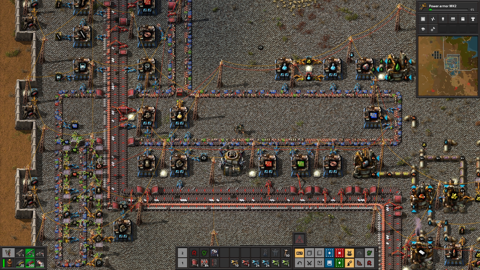 A production line in Factorio. Screenshot by author.