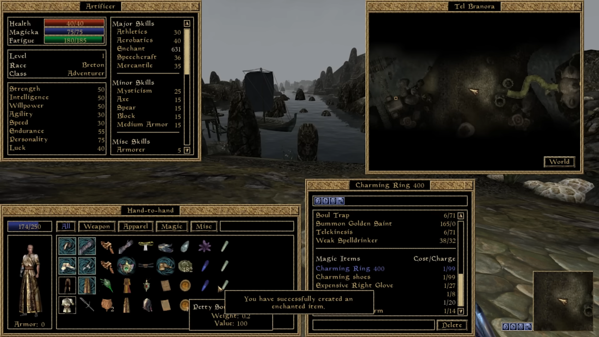 The Elder Scrolls III: Morrowind's character screen. Image courtesy of Just Background Noise.