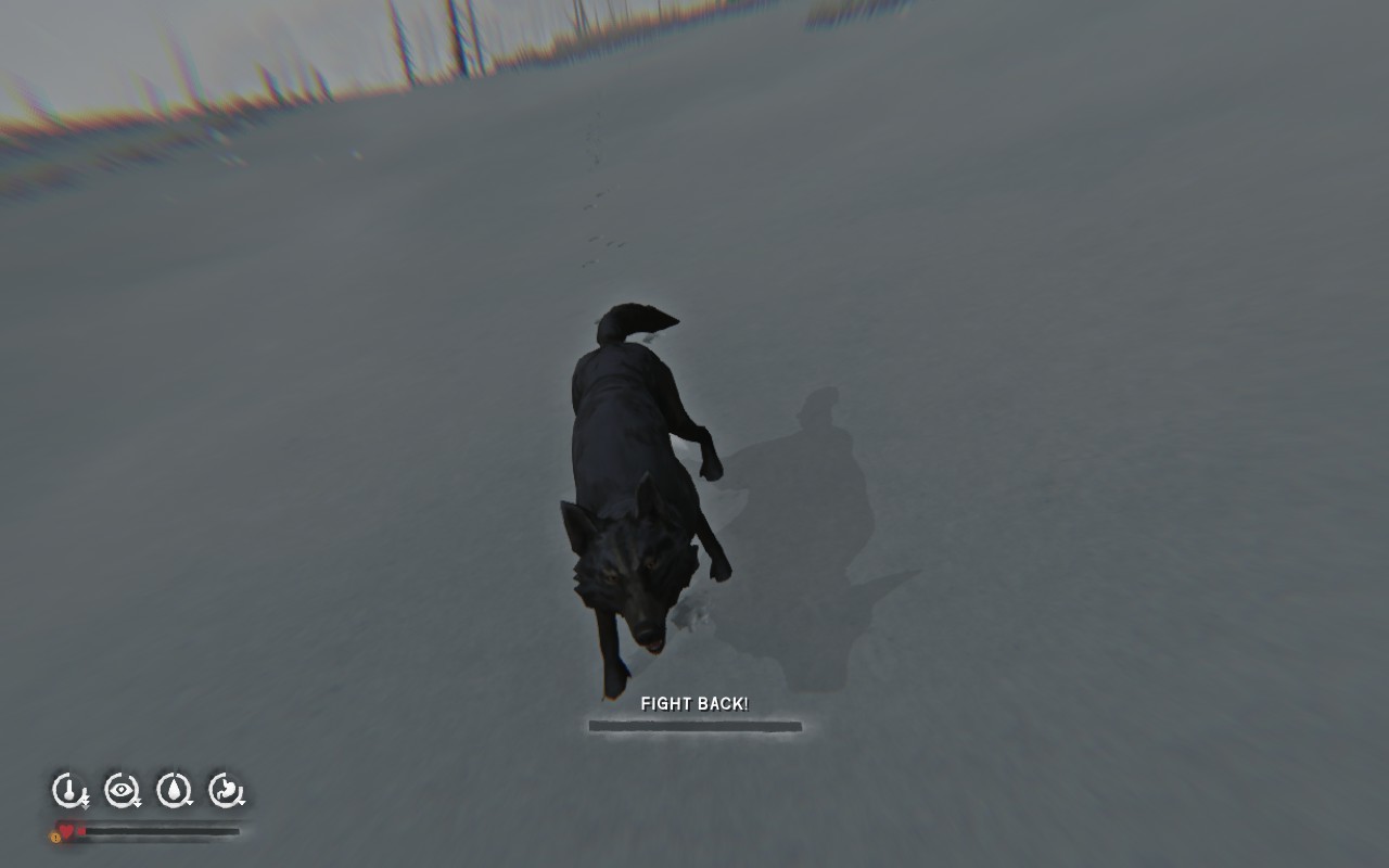 A wolf attack in Forlorn Muskeg.