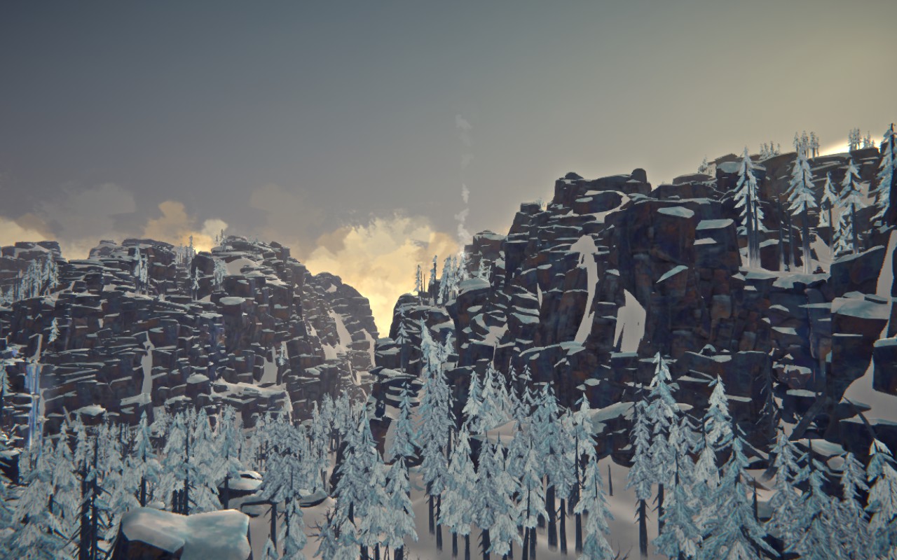 Hushed River Valley: campfire smoke in the distance.